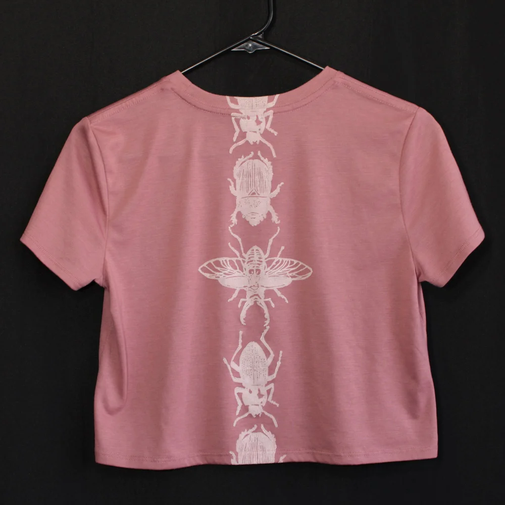 Beetle Parade Flowy Cropped Tee in Mauve, S - 2XL — Maude